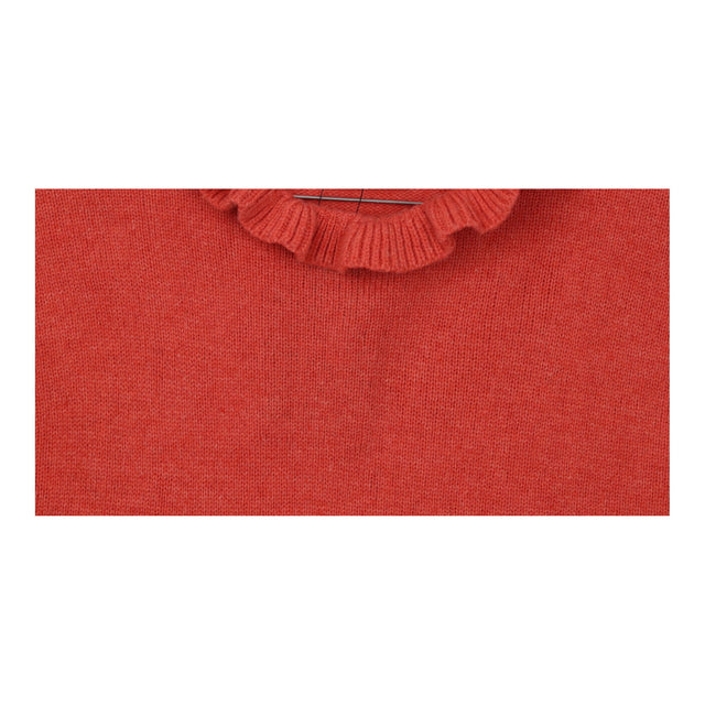 Sunset Pink Wool Blend Ruffle Pie Crust Neck Long 