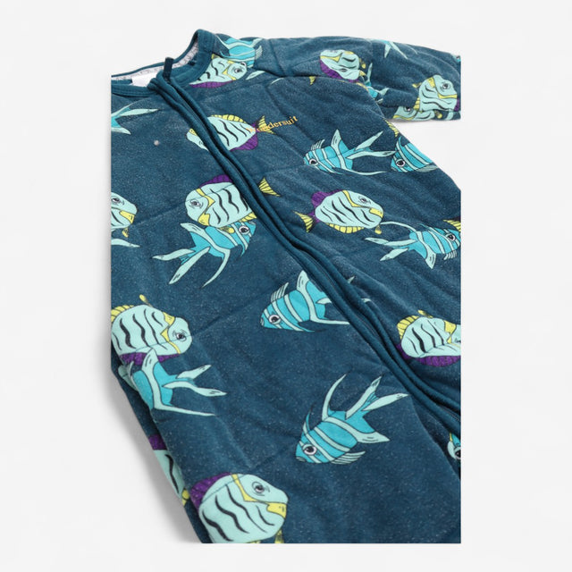 Wondersuit padded sleepsuit green fish