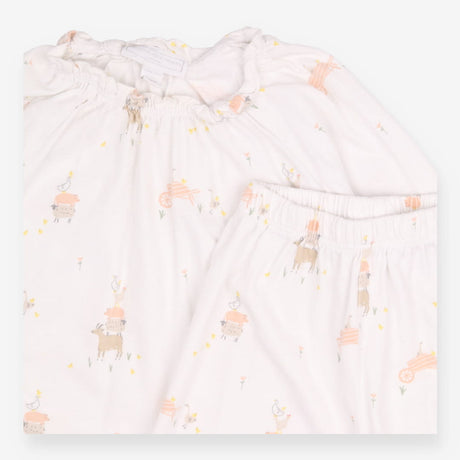 Pyjamas Frill Collar White Farm Animals