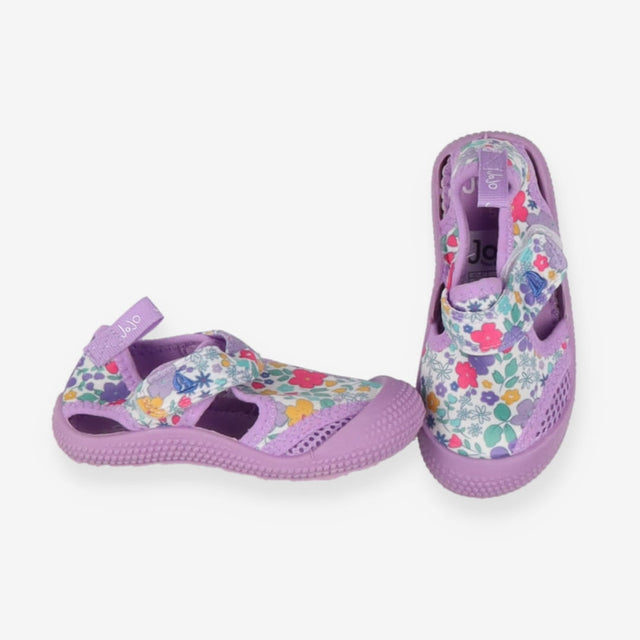Beach shoes lilac floral