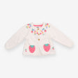 Cardigan White Flowers with Strawberry Pockets