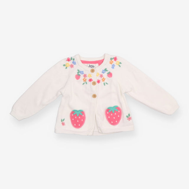 Cardigan White Flowers with Strawberry Pockets