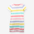 Pastel Stripe Midi Dress Short Sleeve Cotton Jerse