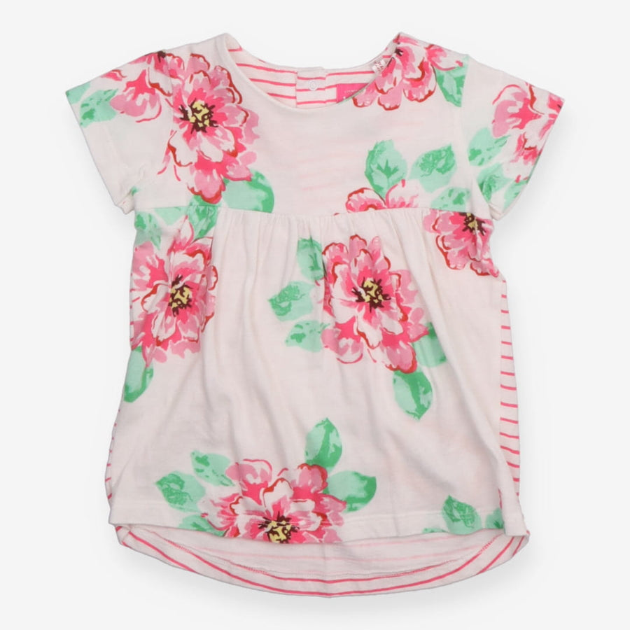 Tunic White with Pink Flowers