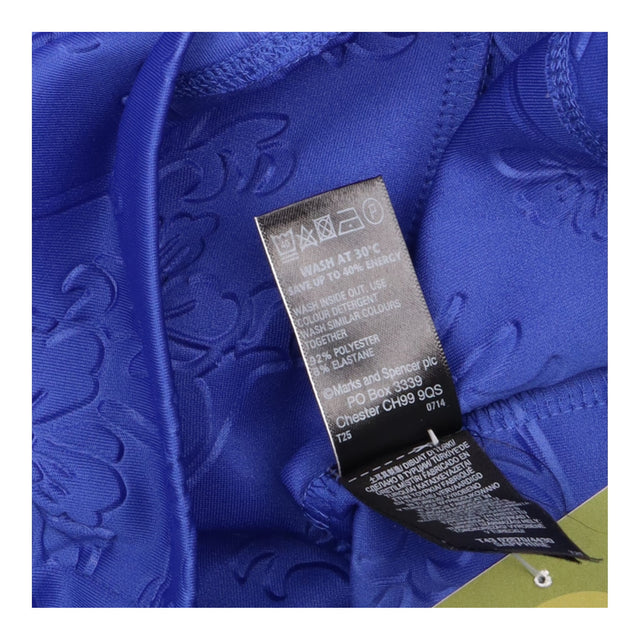Royal Blue Embossed 3D Floral Textured Stretch Sho