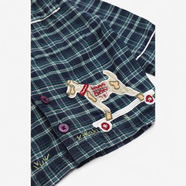 Pyjamas Green check dog