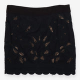 Black Cotton Mini Skirt Malta Style UK12 Summer Ca
