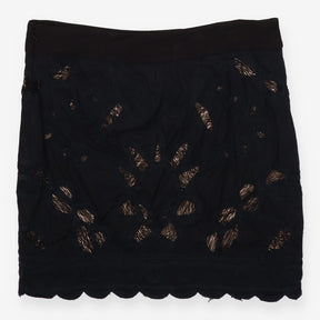 Black Cotton Mini Skirt Malta Style UK12 Summer Ca