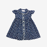 Blue and White Heart Button up dress
