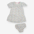 Dress short sleeved white floral and bloomer