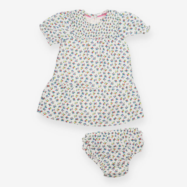 Dress short sleeved white floral and bloomer