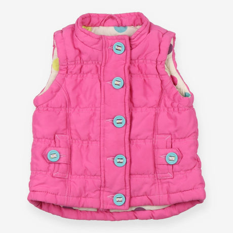 Baby Gilet Pink with Spotty Lining
