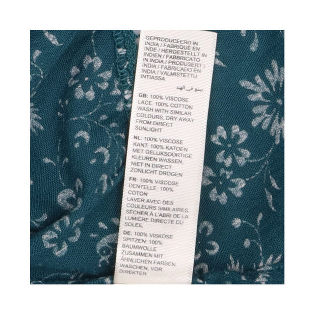 FatFace Teal Green Paisley Floral Notch Neck Tunic