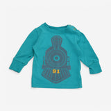 T-shirt LS Teal Steam Train