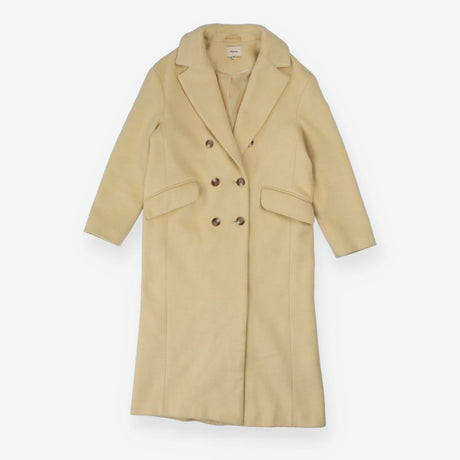 Collared longline Coat Light Yellow Cream