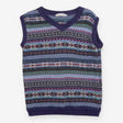 Blue Sweater Vest with Snowflakes