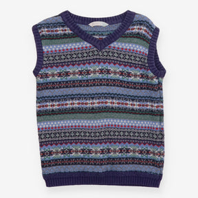 Blue Sweater Vest with Snowflakes