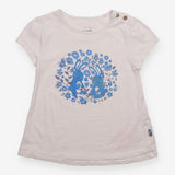 Tee White with Blue Bunnies and Flowers
