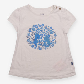 Tee White with Blue Bunnies and Flowers