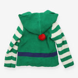 Cardigan with hood green festive elf