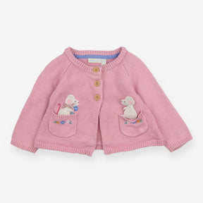 Pink Knit Cardigan Mice Pocket Pals