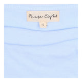 Draped Top Pale Blue Cowl Neck Three Quarter Sleev
