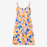 Floral Midi Dress Button Through Strappy Lenzing E