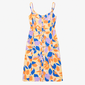Floral Midi Dress Button Through Strappy Lenzing E
