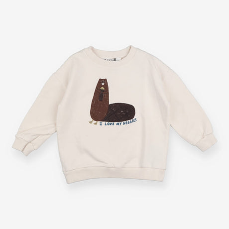 Cream Beaver I love veggies sweatshirt 