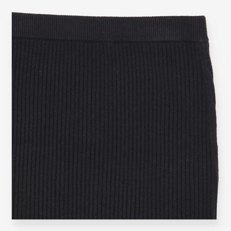 Ribbed Knit Pencil Skirt Women's Midi Stretch
