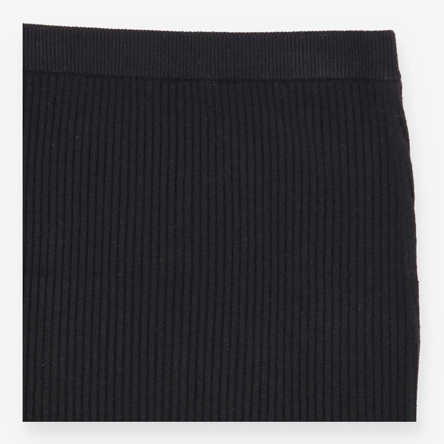 Ribbed Knit Pencil Skirt Women's Midi Stretch