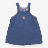 Pinafore Dress Blue with Orange Applique