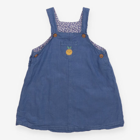 Pinafore Dress Blue with Orange Applique