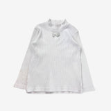 White L/S polo neck with bow