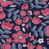 Navy long sleeve dress with pink flowers