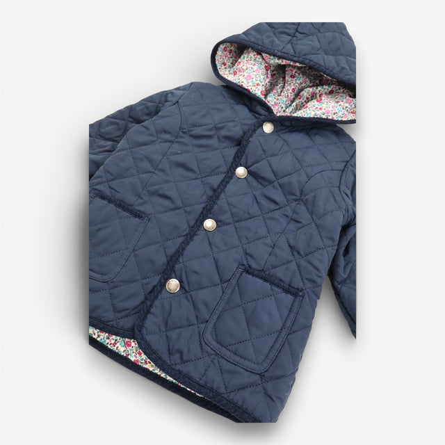Reversible Navy / ditsy quilted jacket