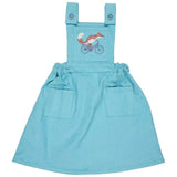 Cord Pinafore Dress - Turquoise