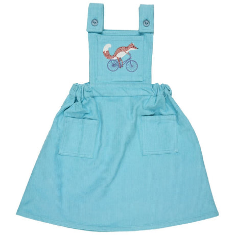 Cord Pinafore Dress - Turquoise