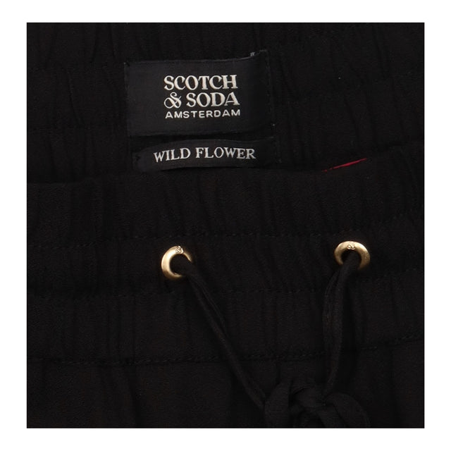 Jogger Trousers Black Drawstring Waist Cuffed Leg
