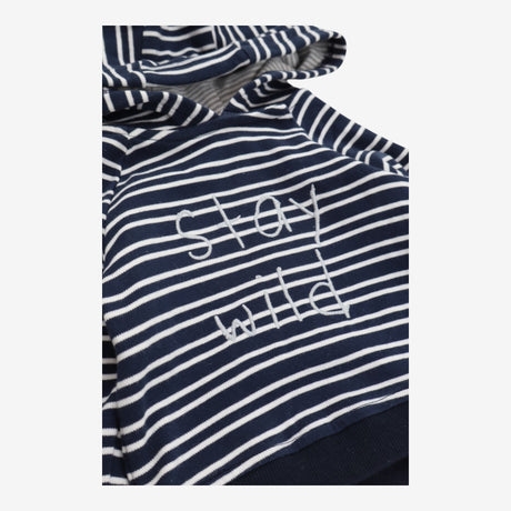 Hoodie Jersey Navy and White Stripe Stay Wild