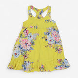 Strappy Dress Yellow with Floral 