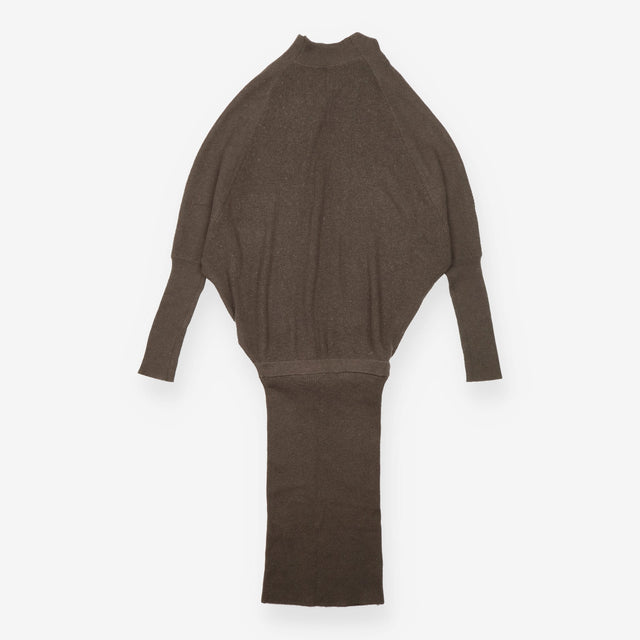 AllSaints Khaki Ribbed Batwing Cowl Neck Jump