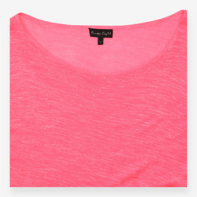 Top Pink Cowl Neck Draped Oversized Long Sleeve Kn