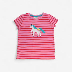 T-shirt Pink stripe unicorn