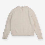 Cream Cable Knit Jumper Pink Detail