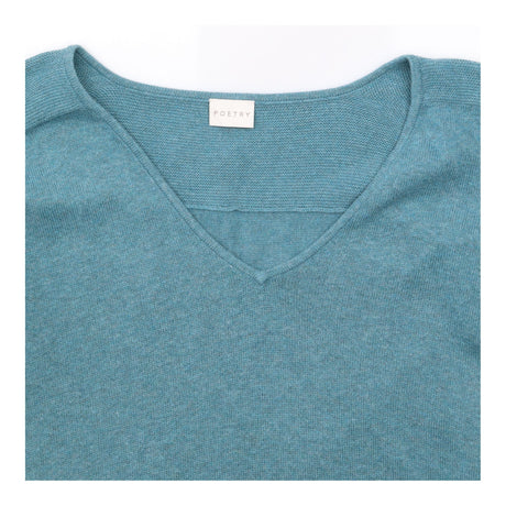 Jumper Long Sleeve V Neck Dropped Shoulder Teal