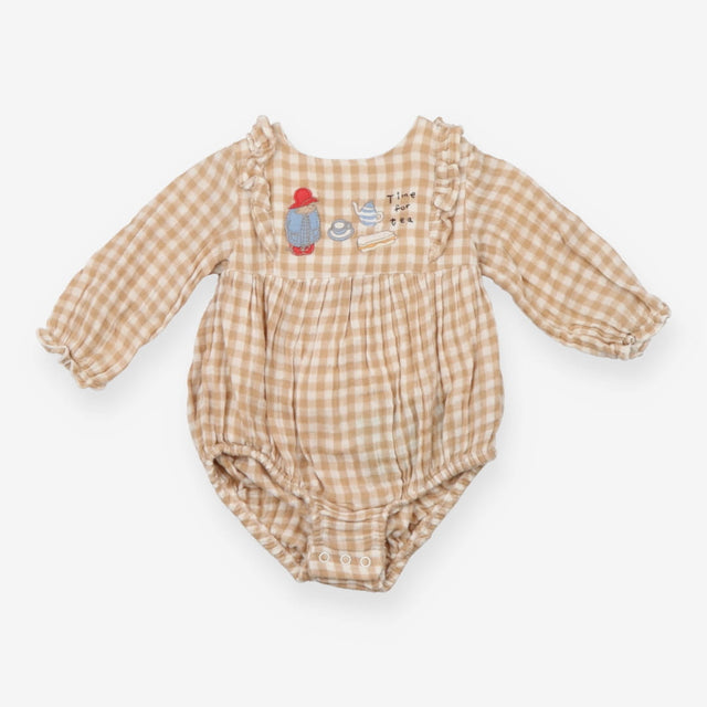 Beige gingham bodysuit paddington