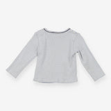 white and blue striped long sleeve 
