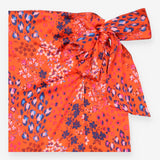 Co-ord Set Orange Floral Leopard Top Wrap Skirt