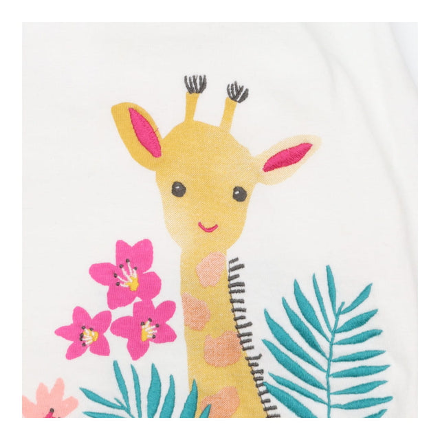 T-shirt Long Sleeve White Cute Giraffe